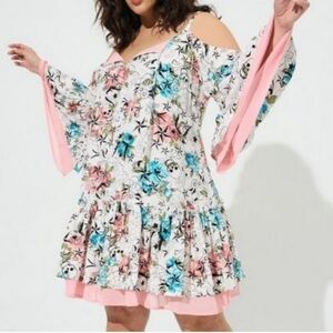 Torrid Betsey Johnson challis cold shoulder dress